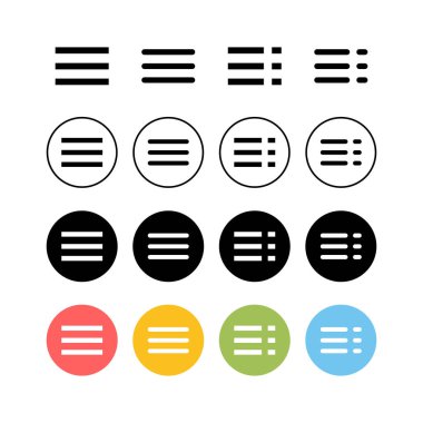 Menü Simgeleri Seti. Web menüsü ico