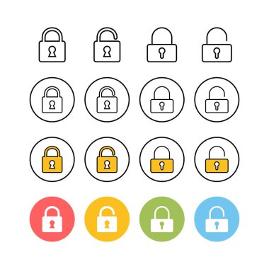 Kilit simgeleri. Şifreleme simgesi. Güvenlik sembolü. Güvenli. Privat