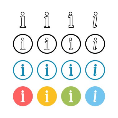 Bilgi simgeleri dizisi. Bilgi işareti var. Senin hakkında.