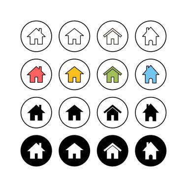 Ev ikonları seti. Ev vektör simgesi. Adresler