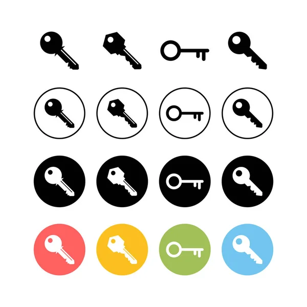 Conjunto Iconos Clave Icono Clave Del Vector Simbo Clave — Vector de stock