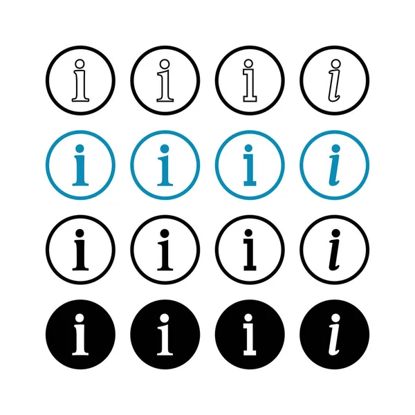 Conjunto Ícones Informação Sinal Informação Sobre —  Vetores de Stock