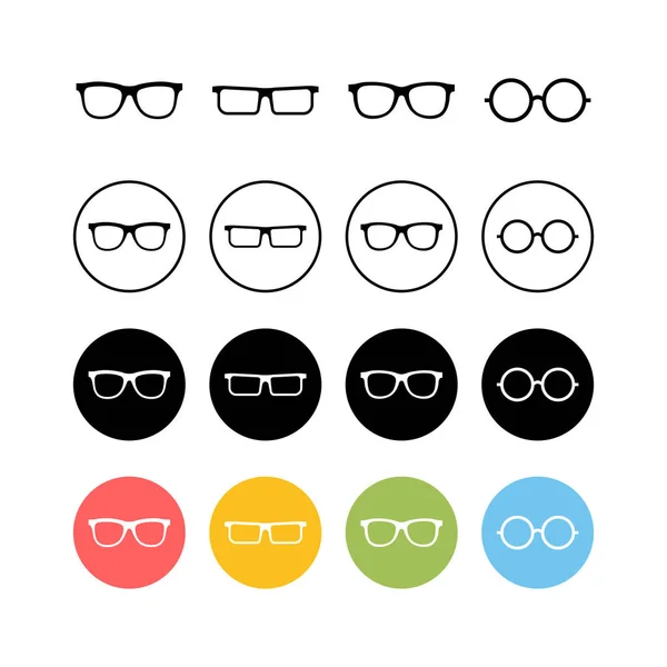 Jeu Icônes Lunettes Vecteur Lunettes Vue Élégantes Icône Lunettes Concepteur — Image vectorielle