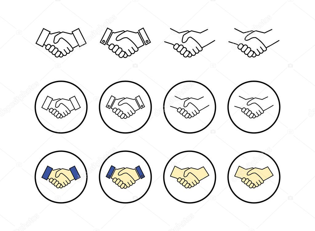 Set of Handshake icons. Business handshake. contract agreement. Trust icon vector