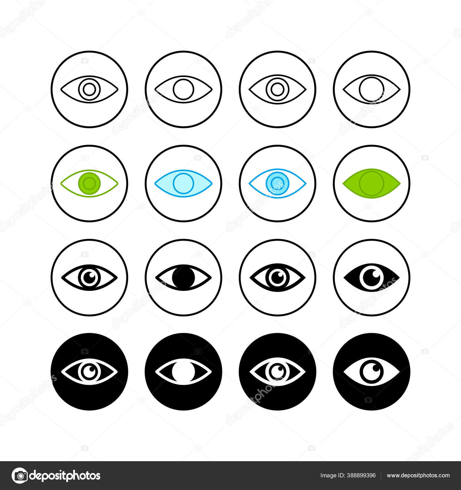 Set Eye Icons Look Vision Icon Eye Vector Ico Stock Vector by ©oliviart ...