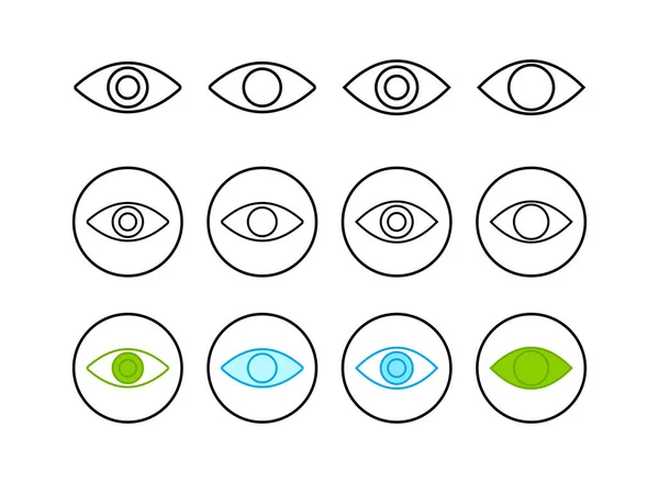 Σετ Εικονιδίων Ματιών Κοιτάξτε Και Εικονίδιο Όραμα Διάνυσμα Ματιών — Διανυσματικό Αρχείο