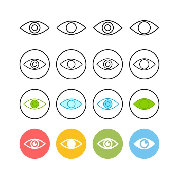 Ensemble Icônes Eye Icône Look Vision Vecteur Oculaire Ico — Image vectorielle