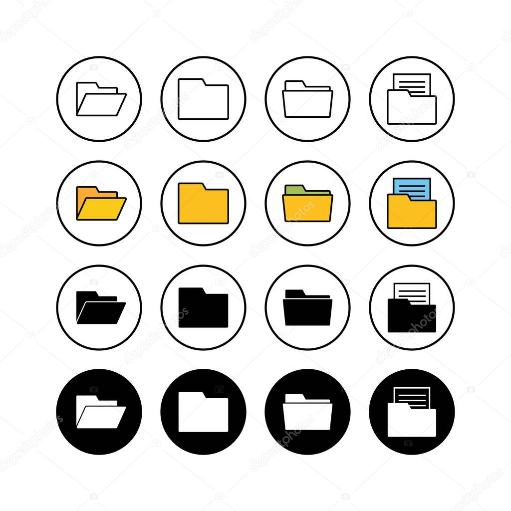 set of Folder Icons . Folder and documents Icon. icon archiv