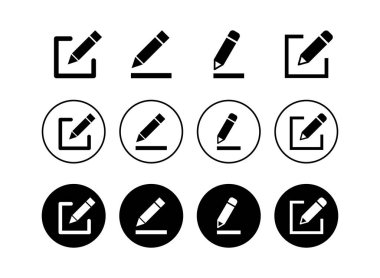 düzenleme simgeleri dizisi. Kalem simgesi. Simge vektörünü kaydet