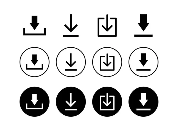 Zestaw Ikon Pobierania Pobieranie Wektora Ico — Wektor stockowy