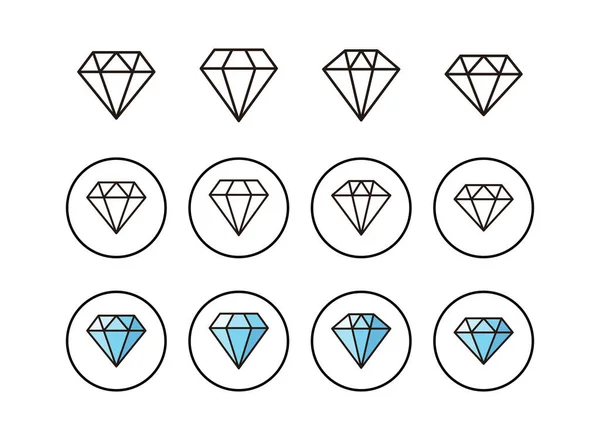 Set Diamond Icons Diamond Vector Icon — Stock Vector