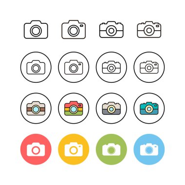 Kamera Simgeleri seti. Kamera sembolü. Kamera vektörü ico
