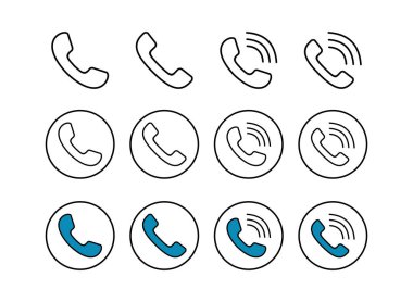 Çağrı simgeleri. Telefon simgesi vektörü. Cep telefonu. Telefon Meksika