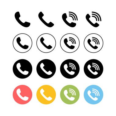 Çağrı simgeleri. Telefon simgesi vektörü. Cep telefonu. Telefon Meksika