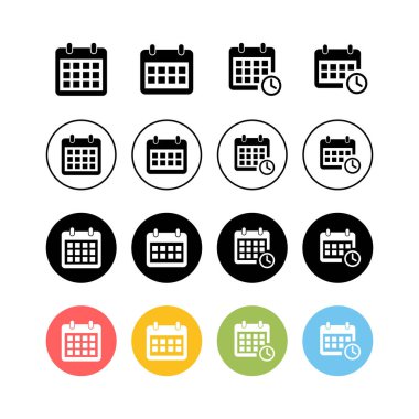 Takvim simgeleri. Takvim sembolü. Takvim vektör simgesi. Son teslim tarihi. Randevu. Tim.