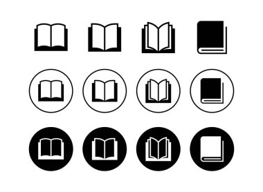 Bir dizi kitap ikonu. Kitap vektörü ico