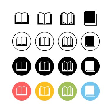 Bir dizi kitap ikonu. Kitap vektörü ico