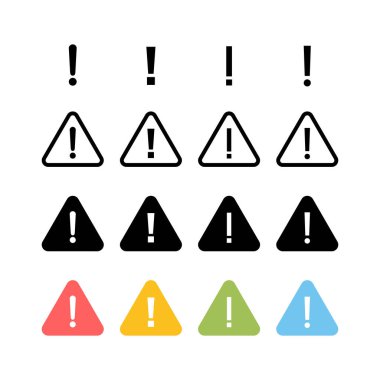 Ünlem işaretli uyarı işareti. Tehlike uyarısı işareti. Ünlem tehlike işareti vektör simgesi