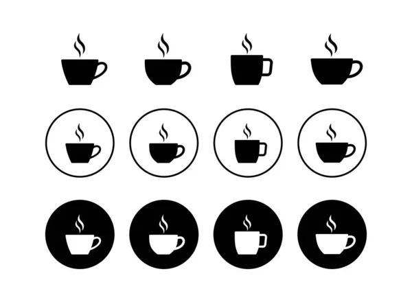 Set Van Koffie Cup Vector Pictogrammen Koffiecup Icoon Koffie Icoon — Stockvector