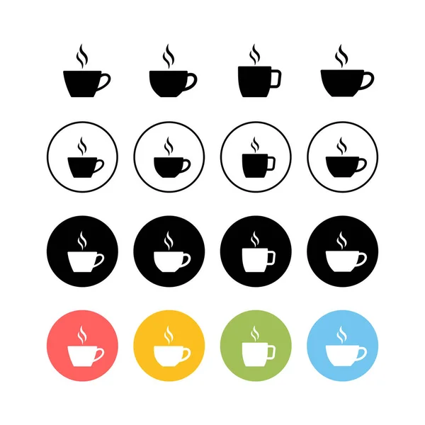 Set Van Koffie Cup Vector Pictogrammen Koffiecup Icoon Koffie Icoon — Stockvector