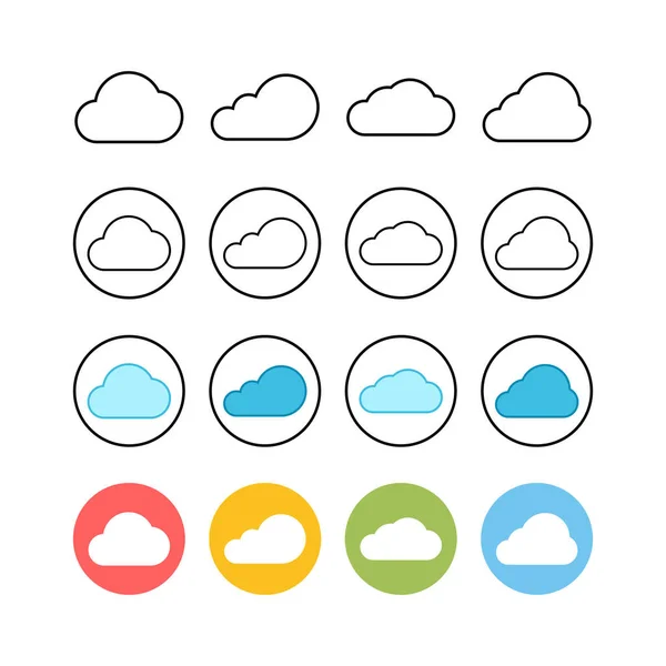 Jeu Icônes Cloud Vecteur Informatique Nuage Ico — Image vectorielle