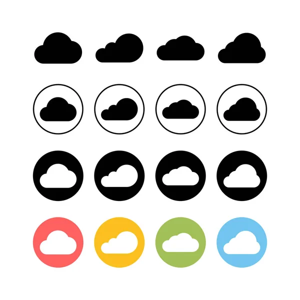 Jeu Icônes Cloud Vecteur Informatique Nuage Ico — Image vectorielle