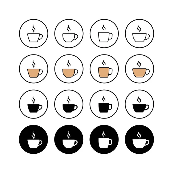 Conjunto Iconos Vectoriales Taza Café Icono Taza Café Icono Del — Archivo Imágenes Vectoriales