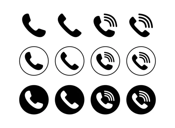 Σύνολο Εικονιδίων Κλήσης Τηλεφωνικός Φορέας Εικονιδίου Κινητό Τηλέφωνο Τηλέφωνο — Διανυσματικό Αρχείο