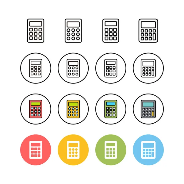 Set Calculator Icons Calculator Vector Ico — Stock Vector