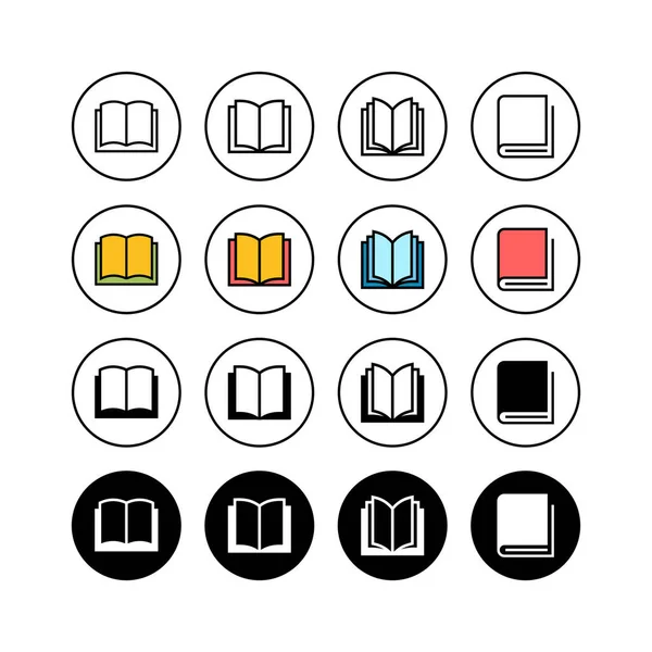 Set Book Icons Book Vector Ico — Stock Vector