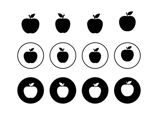 Conjunto Ícones Apple Vetor Apple Ico —  Vetores de Stock