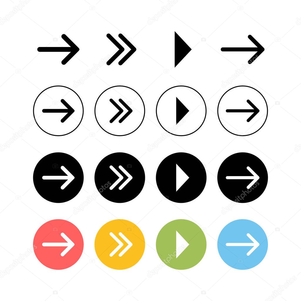 set of Arrow icons . Arrow symbol. Arrow vector ico