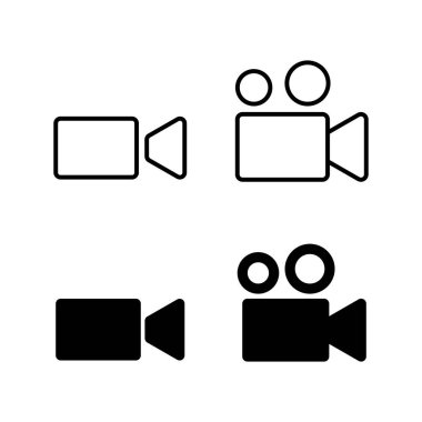 Video kamera simgeleri seti. Video kamera vektör simgesi. Kamera Simgeleri. Film tabelası. Sinema