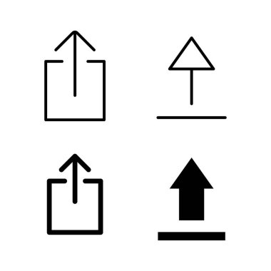 Gönderme simgeleri kümesi. İşaret simgesini yükle. Gönderme düğmesi. Sembol yükle.