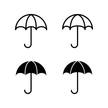 Şemsiye simgeleri. Şemsiye vektör simgesi