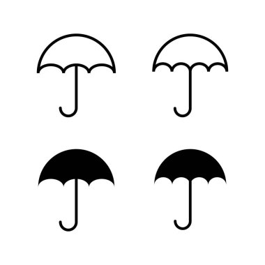 Şemsiye simgeleri. Şemsiye vektör simgesi