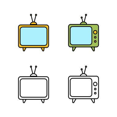 Bir dizi TV vektör simgesi. Televizyon simgesi