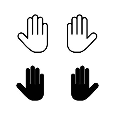 Durdurma simgeleri. El sembolü. El simgesi vektörü