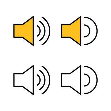 Hoparlör simgeleri seti. Cilt simgesi. Hoparlör ikon vektörü. Ses. Ses
