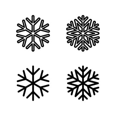 Bir dizi Kar Tanesi ikonu. Kar ikonu vektörü. Kışın sembolü, donmuş