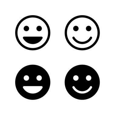 Gülümseme simgeleri. Gülümse vektör simgesi. Duygusal Simge vektörü. Emoji.