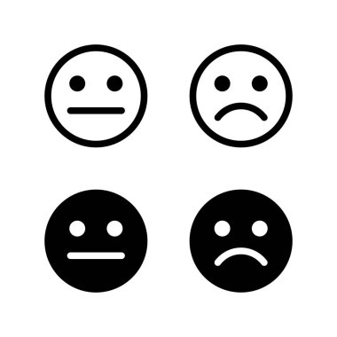 Gülümseme simgeleri. Gülümse vektör simgesi. Duygusal Simge vektörü. Emoji.