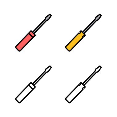 Tornavida simgeleri seti. Tornavida vektör simgesi