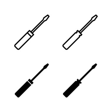 Tornavida simgeleri seti. Tornavida vektör simgesi