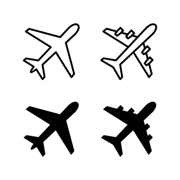 Conjunto Iconos Avión Icono Vector Avión Símbolo Transporte Ilustración Elementos — Archivo Imágenes Vectoriales