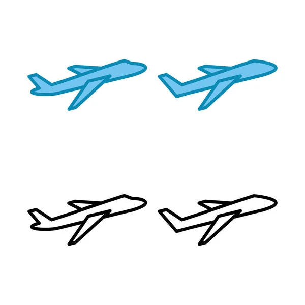 Conjunto Ícones Avião Ícone Vetorial Avião Símbolo Transporte Aéreo Ilustração — Vetor de Stock