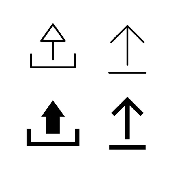 Set Von Upload Symbolen Zeichensymbol Hochladen Upload Taste Lastsymbol — Stockvektor