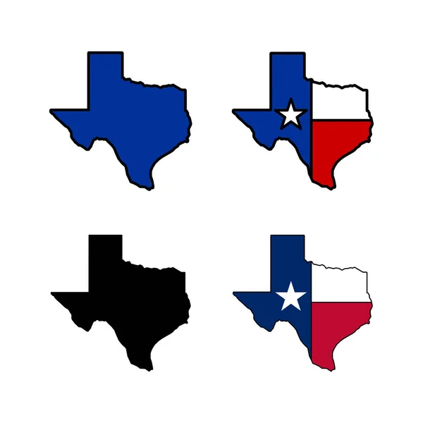 Set Von Texas Karten Symbolen Symbol Für Texas Karte Texas — Stockvektor