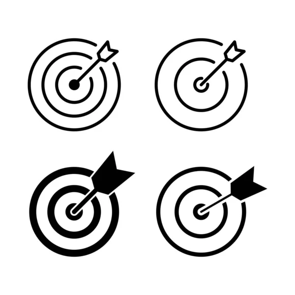 Set Van Target Pictogrammen Doelvectoricoon Doelpictogram Marketingdoelstelling Doel — Stockvector