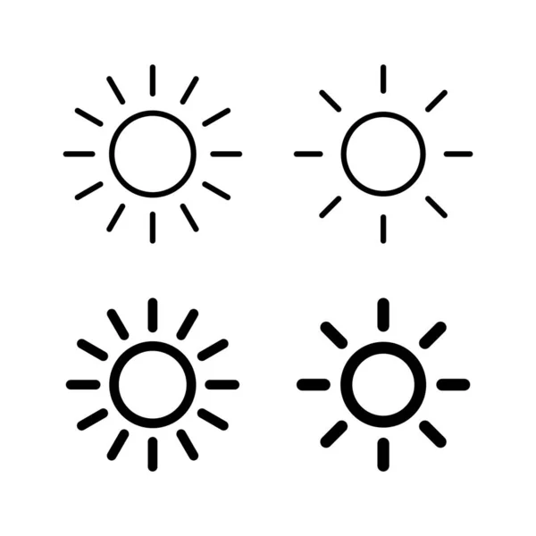 Set Von Sonnensymbolen Sonnenvektorsymbol — Stockvektor